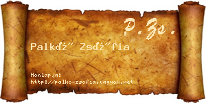 Palkó Zsófia névjegykártya