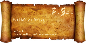 Palkó Zsófia névjegykártya